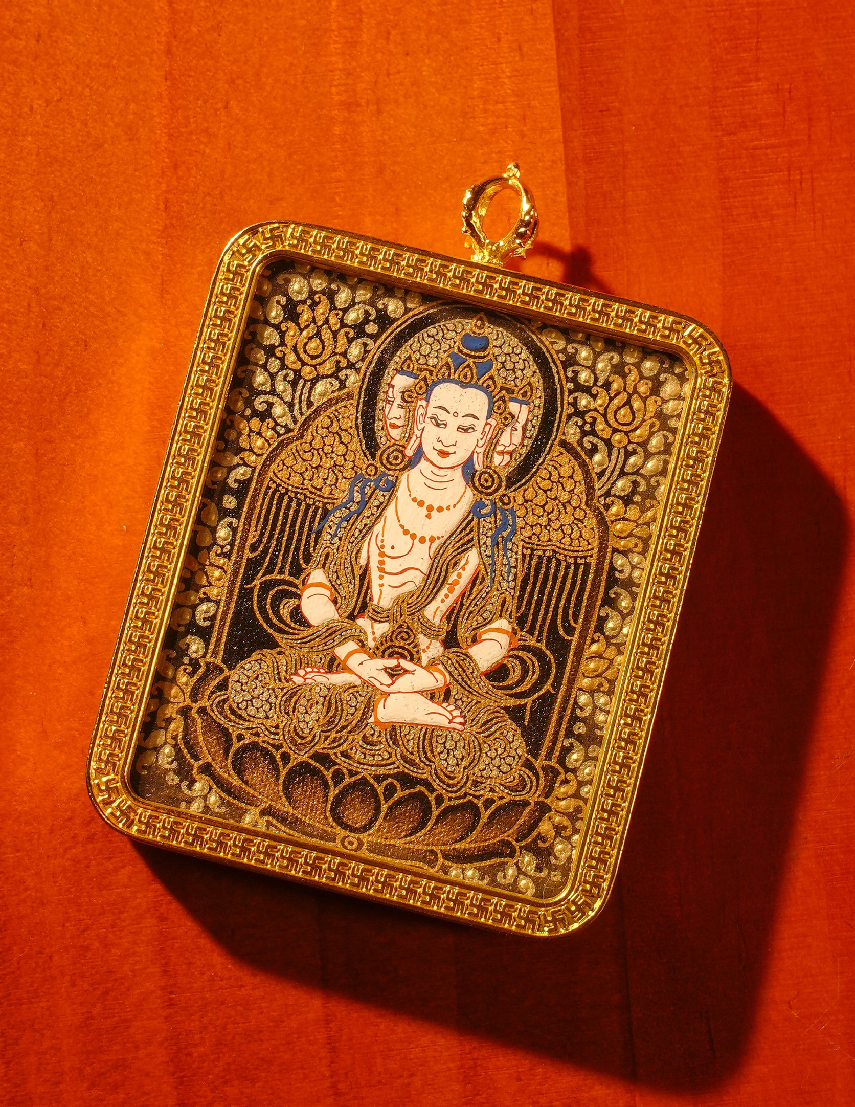 Mahavairocana  Buddha  thangka Pendant/ Locket/ Necklace/ Portable/ GauBOX/ Buddha amulet/ Carry-on/ Travel friendly