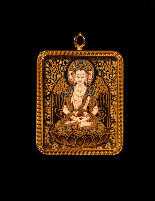 Mahavairocana  Buddha  thangka Pendant/ Locket/ Necklace/ Portable/ GauBOX/ Buddha amulet/ Carry-on/ Travel friendly