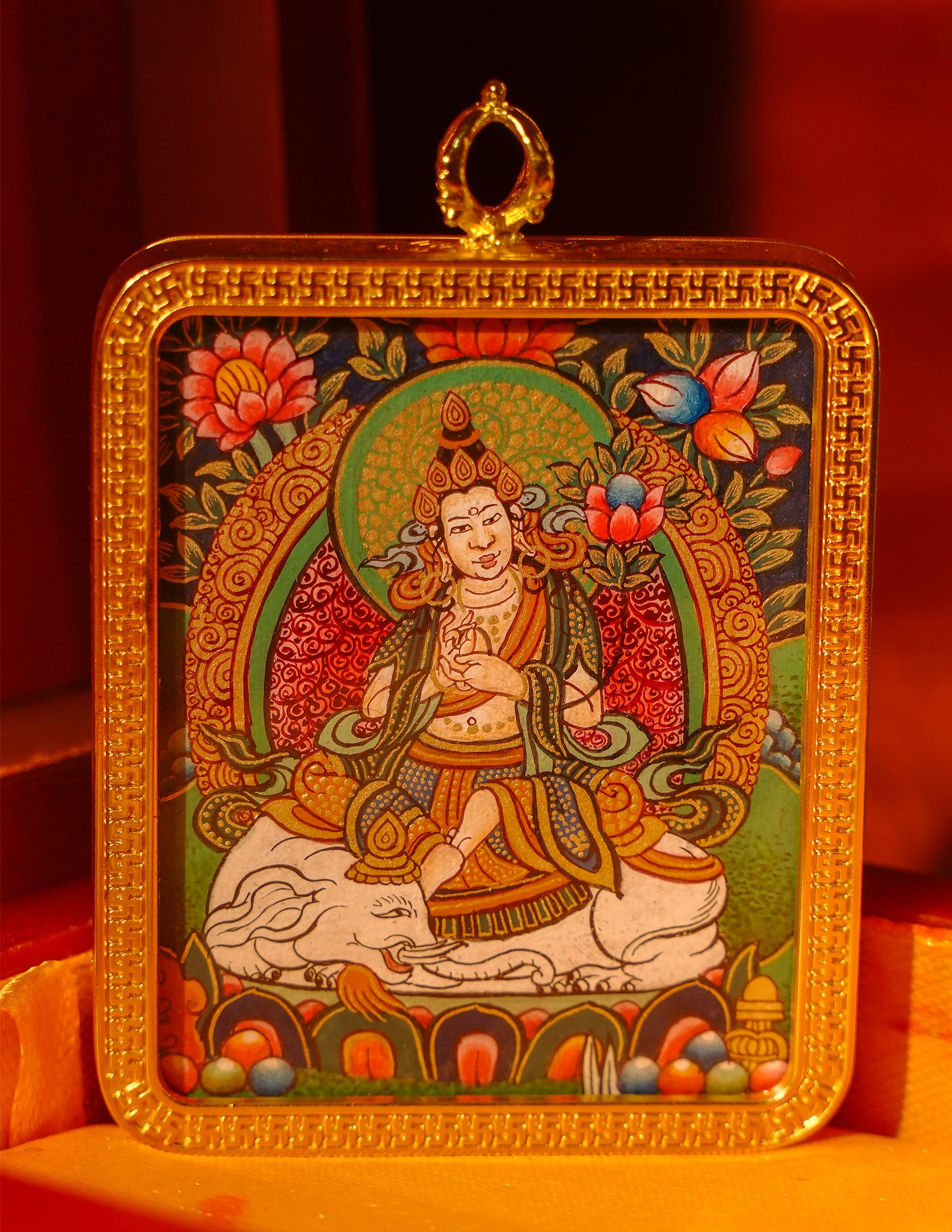 Samantabhadra buddha Thangka/ Pendant/ Locket/ Necklace/ Portable/ GauBOX/ Buddha amulet/ Carry-on/ Travel friendly