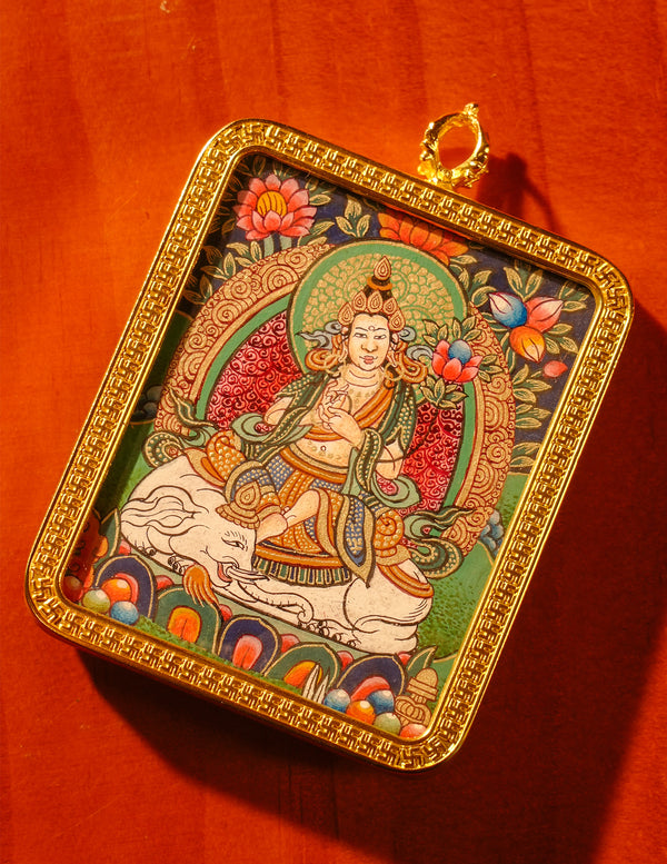 Samantabhadra buddha Thangka/ Pendant/ Locket/ Necklace/ Portable/ GauBOX/ Buddha amulet/ Carry-on/ Travel friendly