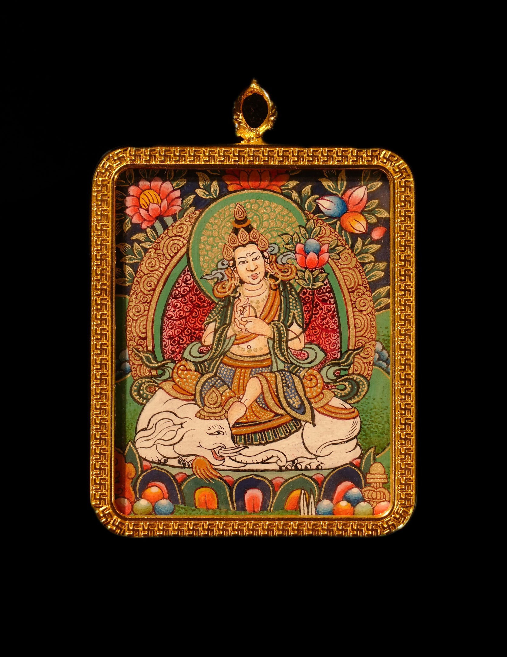 Samantabhadra buddha Thangka/ Pendant/ Locket/ Necklace/ Portable/ GauBOX/ Buddha amulet/ Carry-on/ Travel friendly