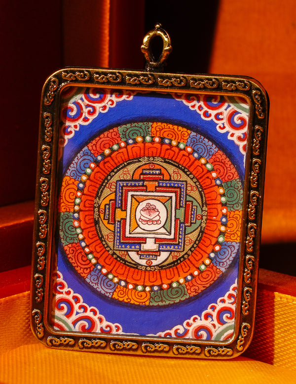 Mandala Thangka Pendant/ Locket/ Necklace/ Portable/ GauBOX/ Buddha amulet/ Carry-on/ Travel friendly