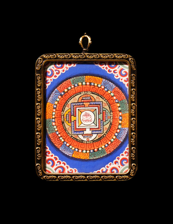 Mandala Thangka Pendant/ Locket/ Necklace/ Portable/ GauBOX/ Buddha amulet/ Carry-on/ Travel friendly