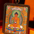 Amitabha Buddha Thangka Pendant Yellow