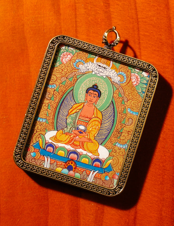 Amitabha Buddha Thangka/ Pendant/ Locket/ Necklace/ Portable/ GauBOX/ Buddha amulet/ Carry-on/ Travel friendly