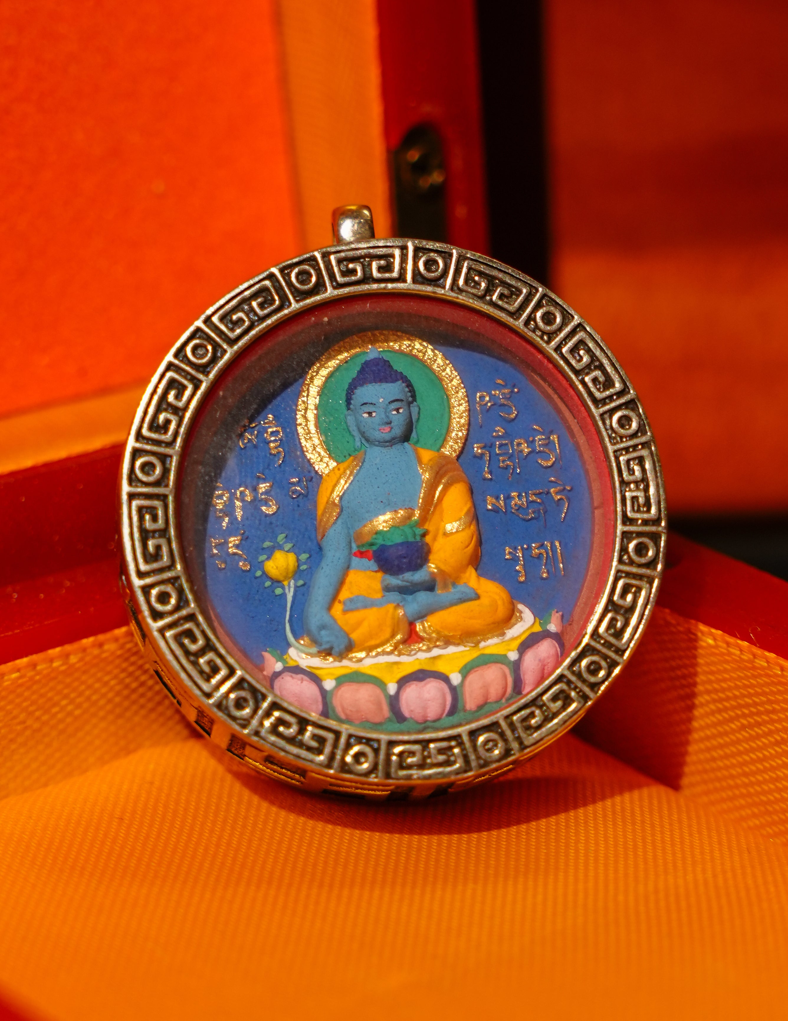 Medicine Buddha Tsatsa Pendant/ Locket/ Necklace/ Portable/ Gau BOX/ Carry-on/ Travel Friendly