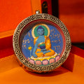 Medicine Buddha Tsatsa Thangka Pendant Round