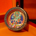 Green Tara TsaTsa Thangka Pendant Round