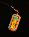 Yellow Dzambala Thangka Pendant/ Locket/ Necklace/ Portable/ GauBOX/ Buddha amulet/ Carry-on/ Travel friendly