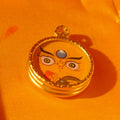 Yellow Dzambala Buddha Eye Thangka Pendant Classic Round