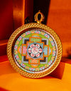 Om Mantra Mandala Thangka Pendant/ Locket/ Necklace/ Portable/ GauBOX/ Buddha amulet/ Carry-on/ Travel friendly TXS030002