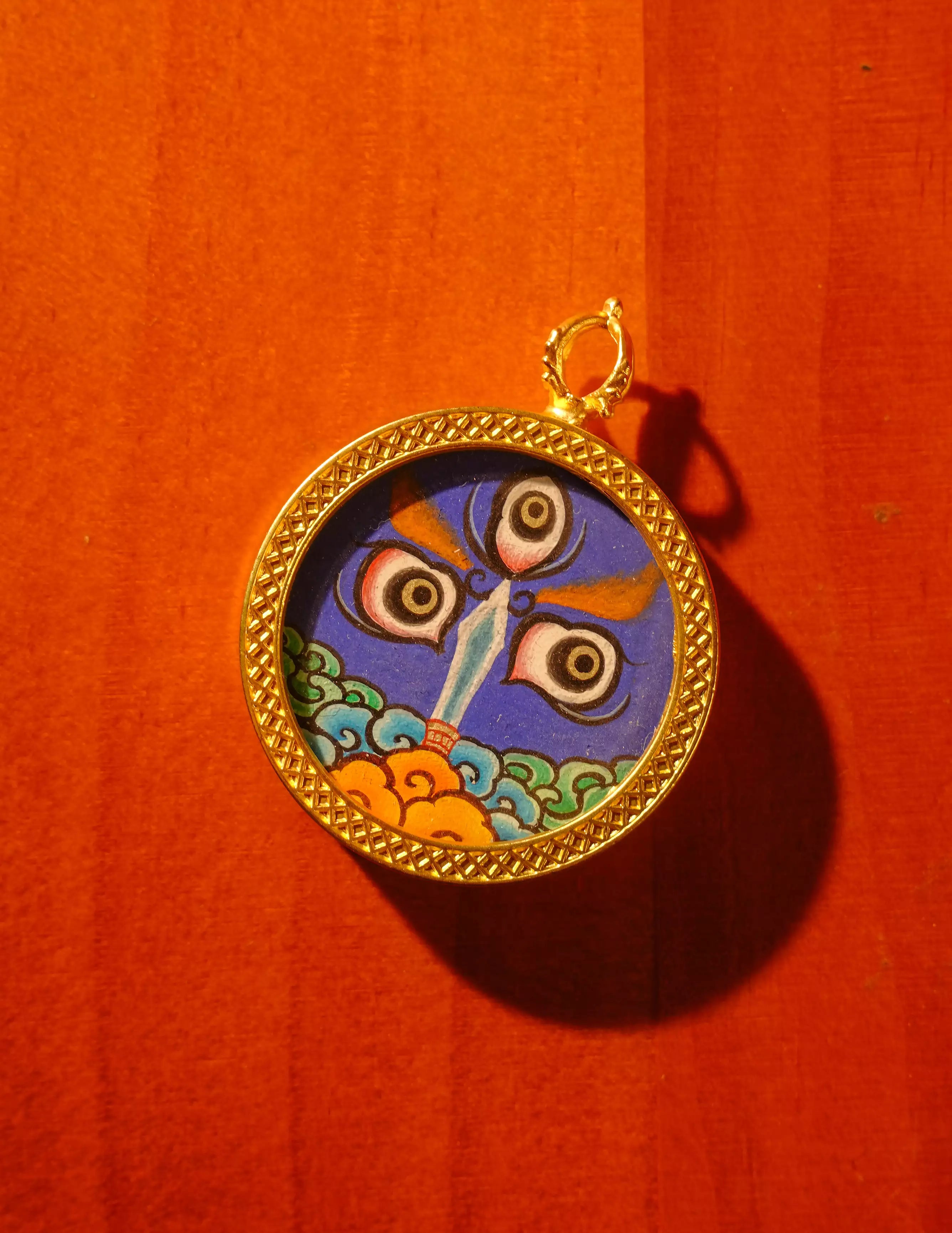 Mahakala Buddha Eye Thangka Pendant/ Locket/ Necklace/ Portable/ Gau BOX/ Carry-on/ Travel Friendly