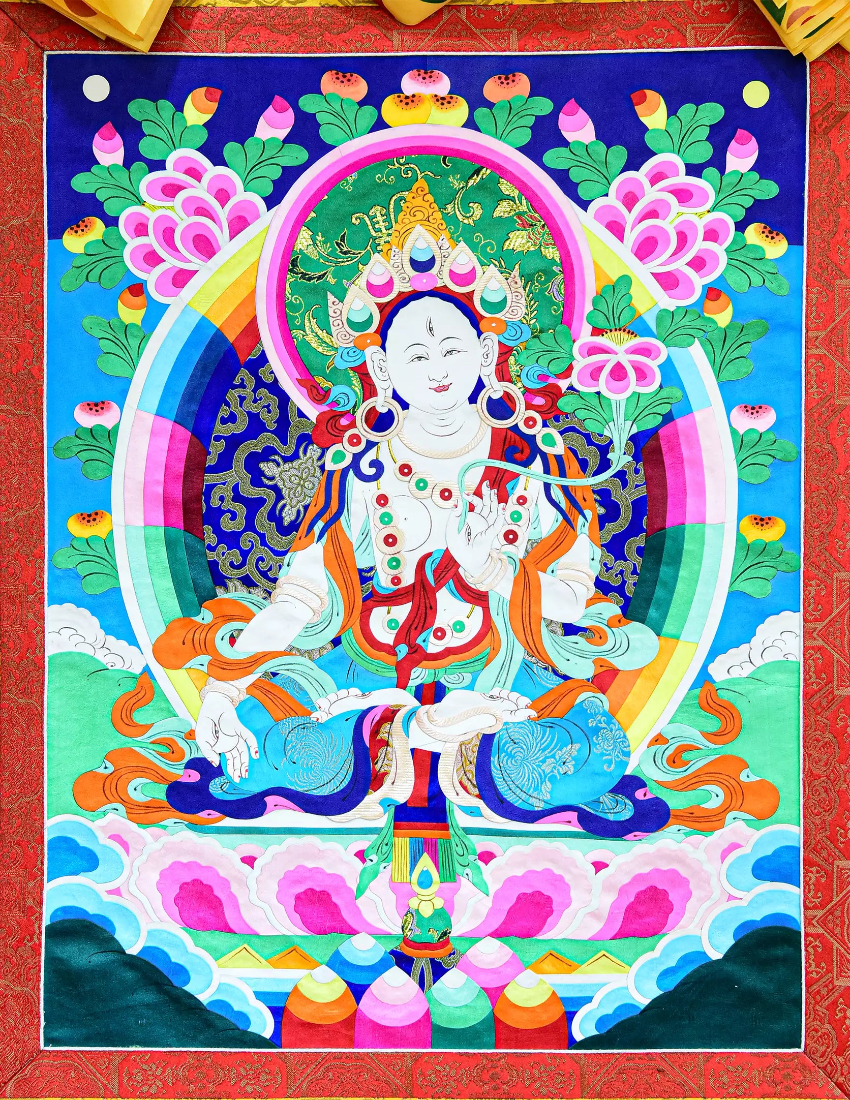 White Tara Barbola Thangka