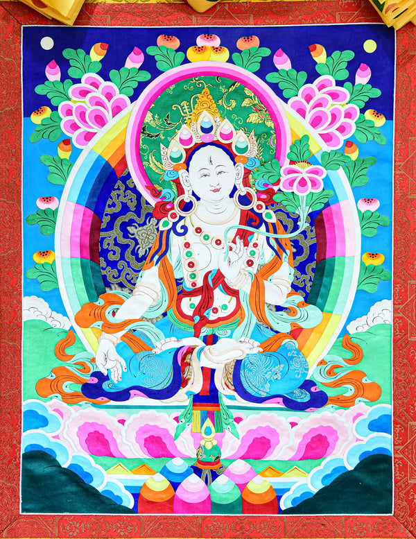 White Tara Barbola Thangka