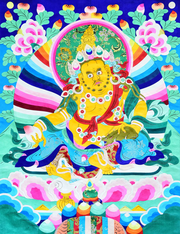 Yellow Dzambala Barbola Thangka