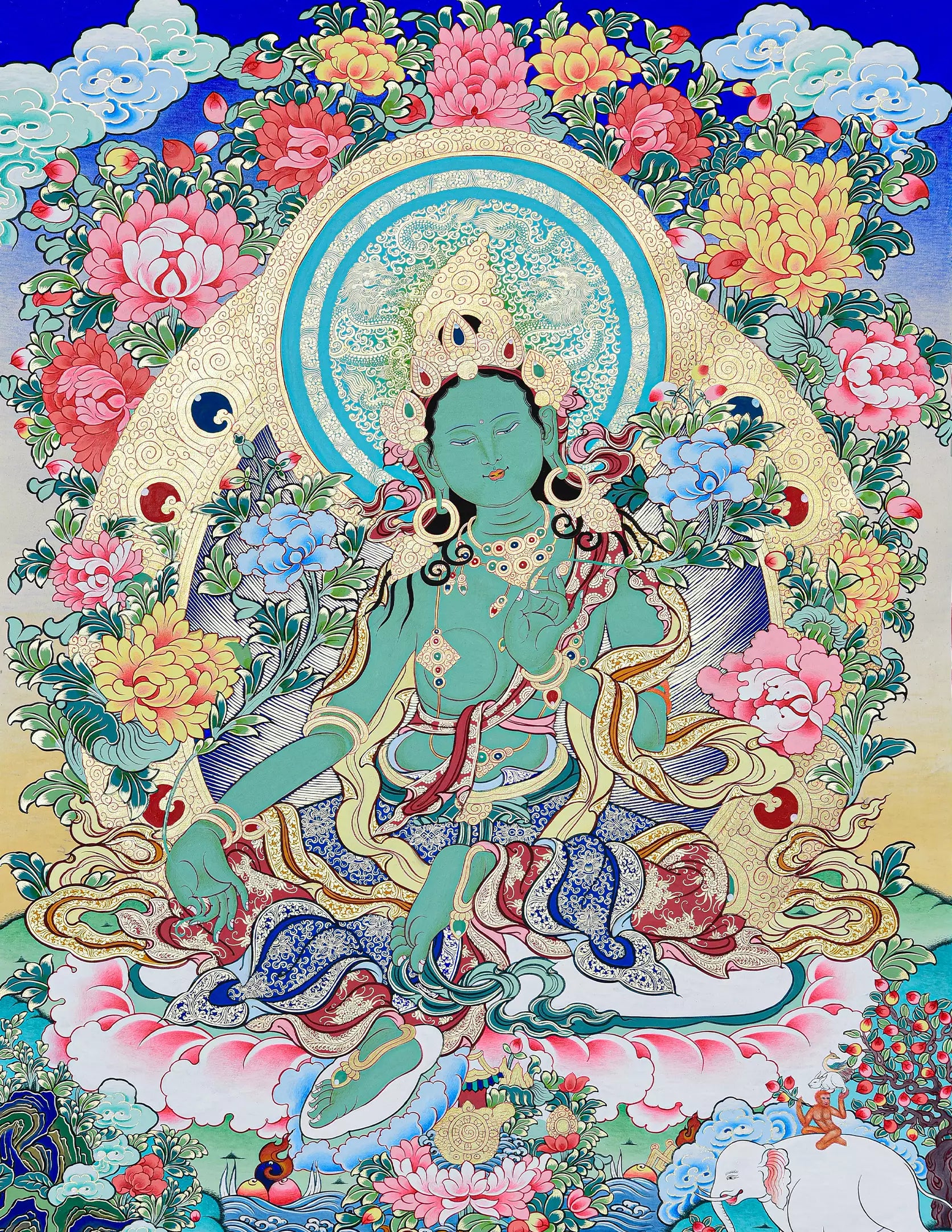 Green Tara Thangka Art