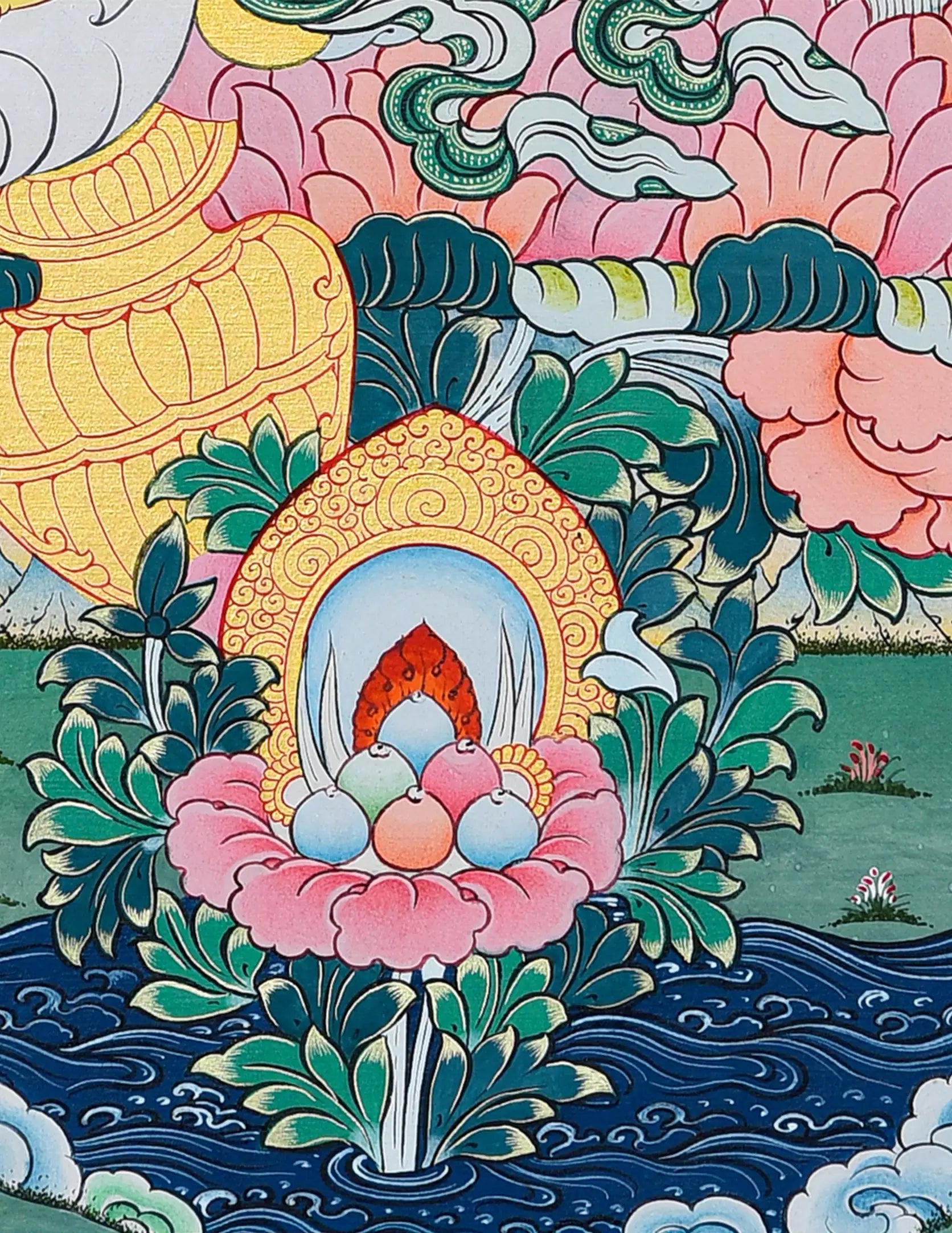 Yellow Dzambala Thangka Art