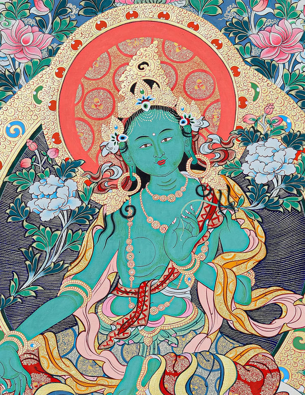 Green Tara Thangka Art