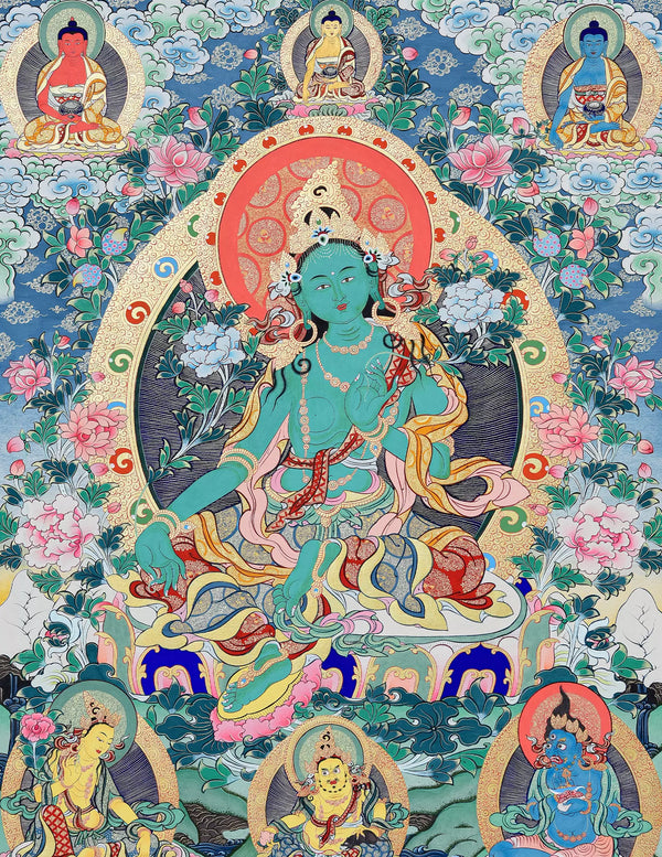 Green Tara Thangka Art