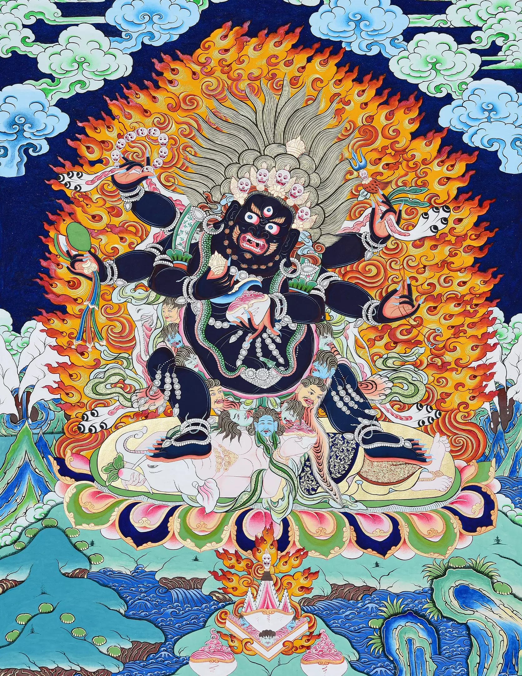 Six-Armed Mahakala Thangka Art