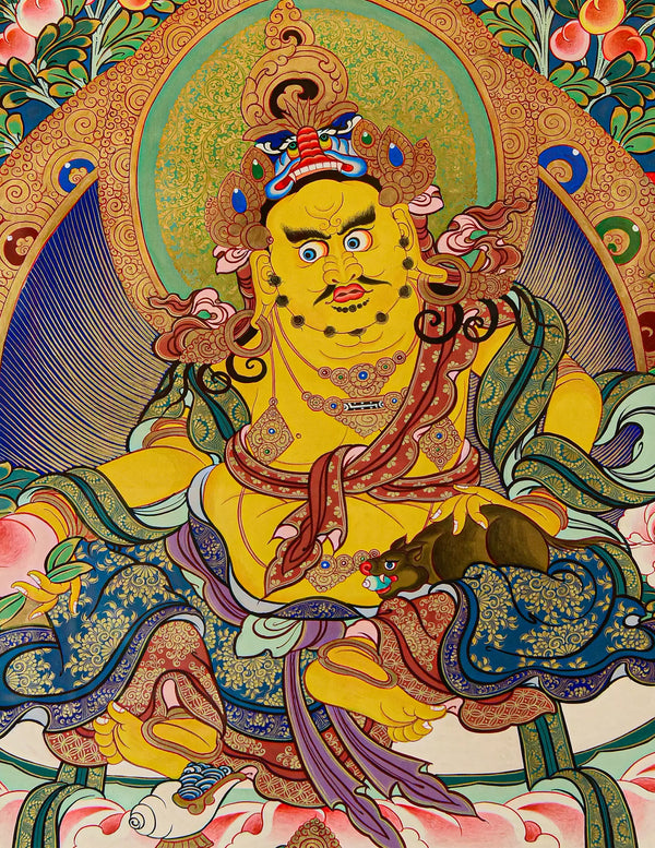 Yellow Dzambala Thangka Art