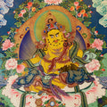Yellow Dzambhala Commissioned Thangka Painting Yellow