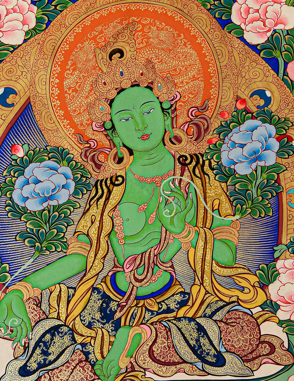 Green Tara Thangka Art