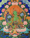 Green Tara Thangka Art