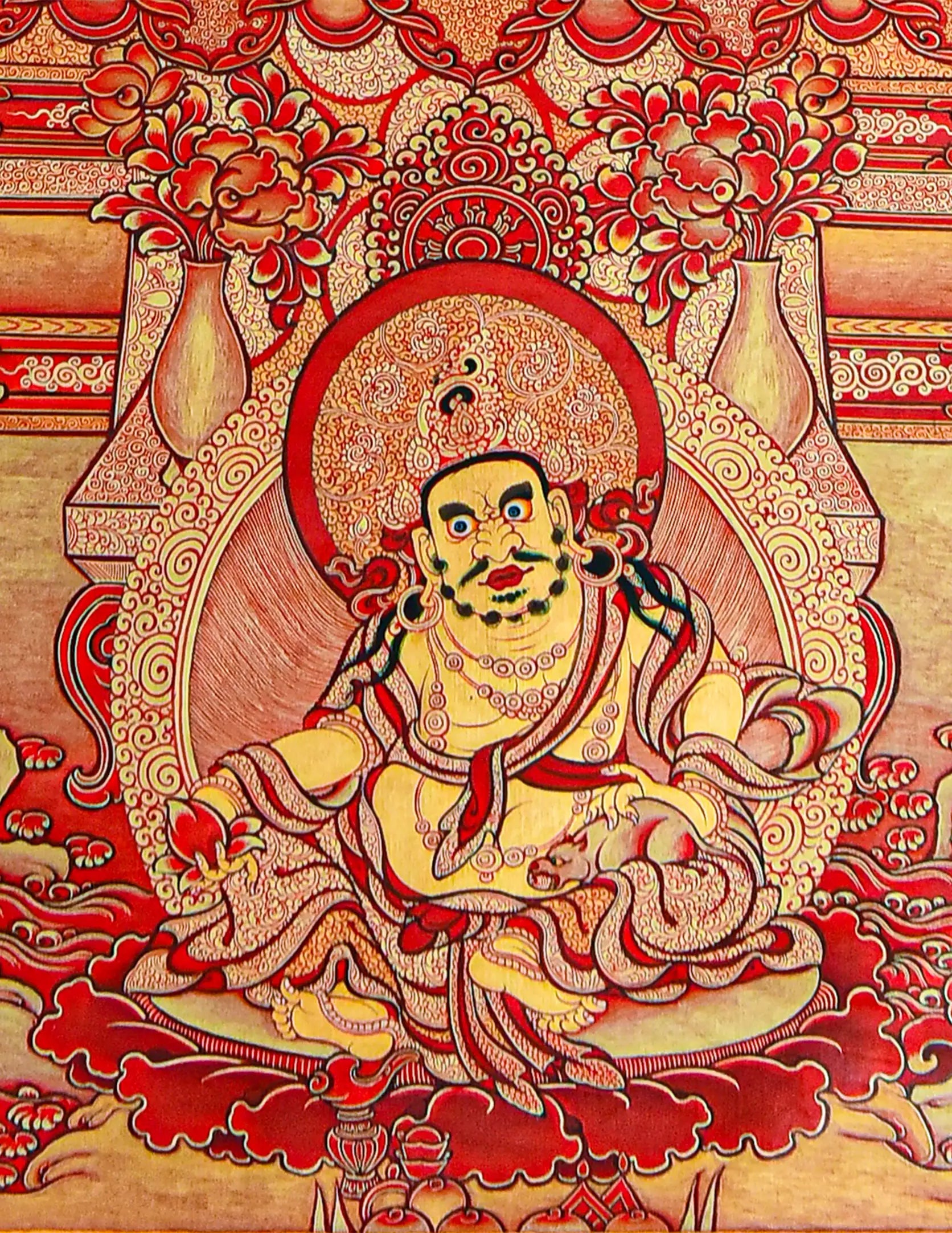 Amitayus Buddha Red Thangka Art