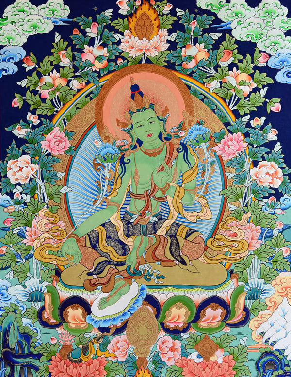 Green Tara Thangka Art