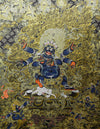 Six-Armed Mahakala Black-Gold Thangka Art