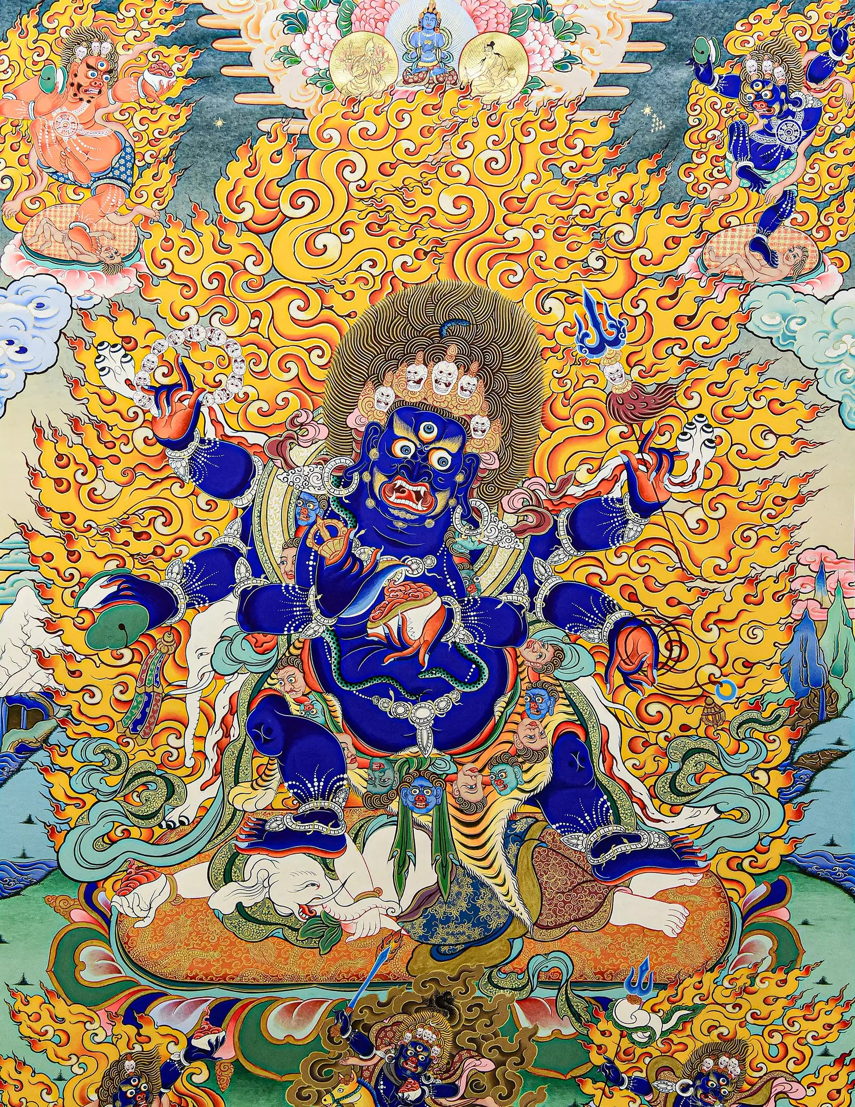 Six-Armed Mahakala Thangka Art