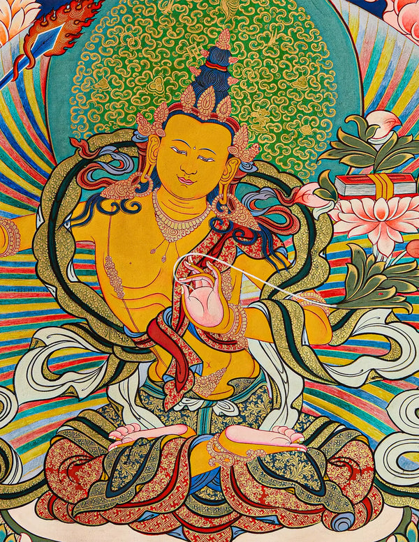 Manjushri Bodhisattva Thangka: Tibetan Buddhist art