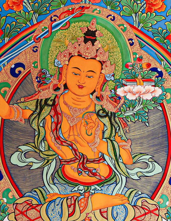 Traditional Tibetan thangka - Manjushri Bodhisattva 