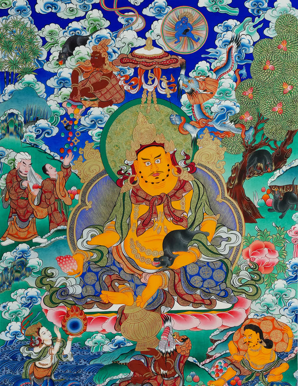 Tibetan Buddhism Yellow Dzambala Thangka Art