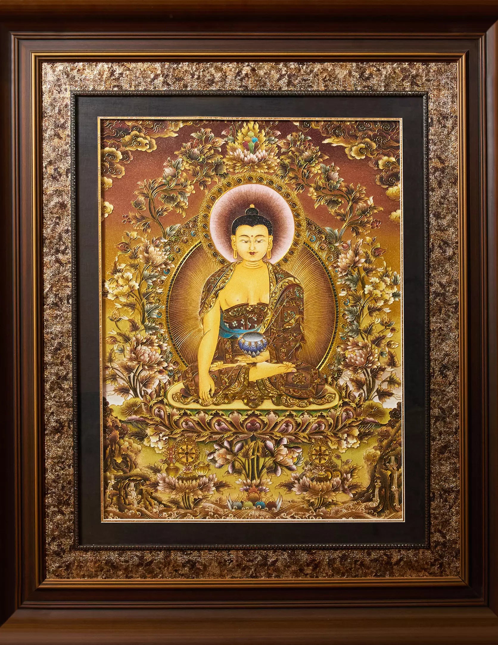 Sakyamuni Buddha Filigree Cloisonné Thangka