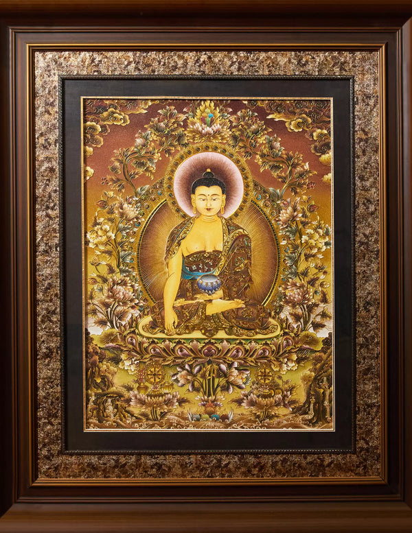 Sakyamuni Buddha Filigree Cloisonné Thangka