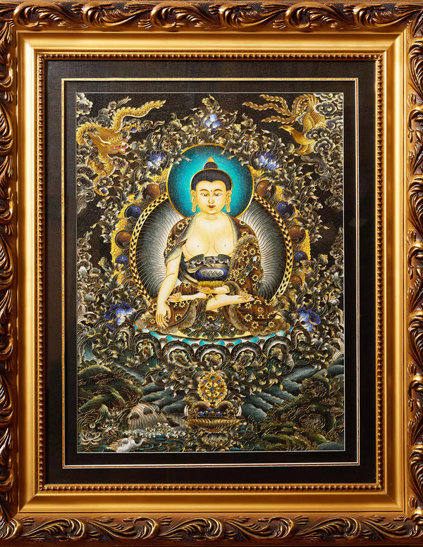 Sakyamuni Buddha Filigree Cloisonné Thangka