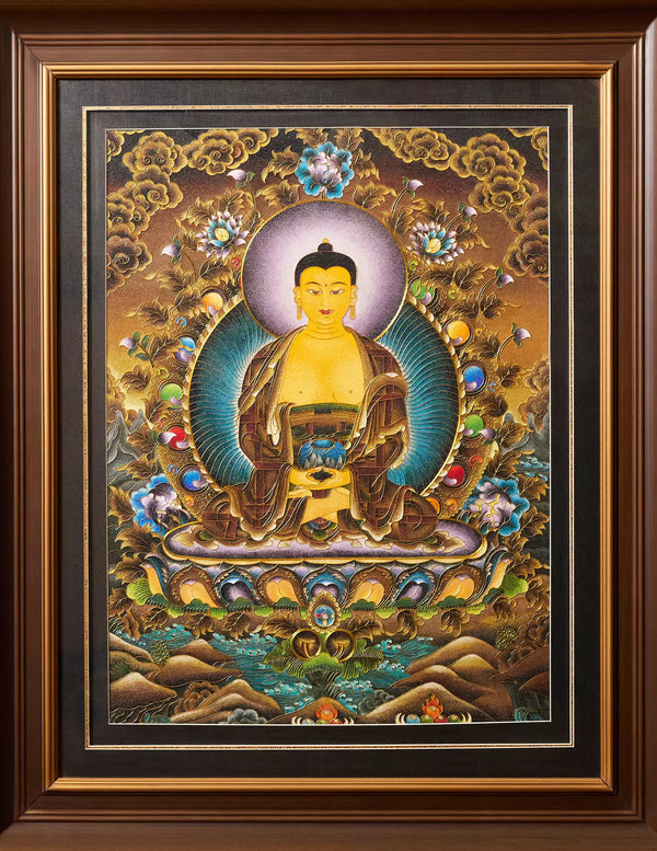 Amitabha Buddha Filigree Cloisonné Thangka