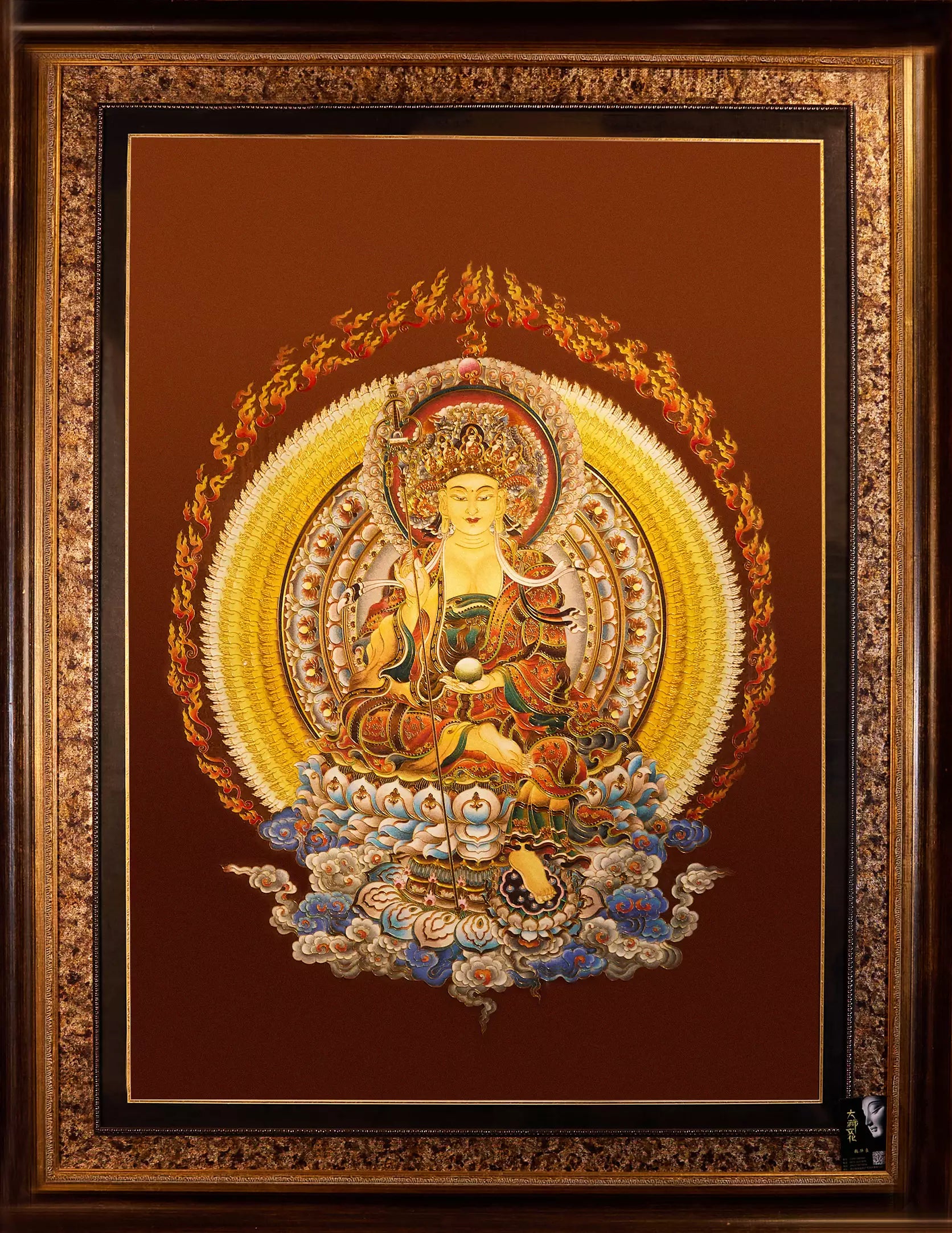 Ksitigarbha Bodhisattva Filigree Cloisonné Thangka