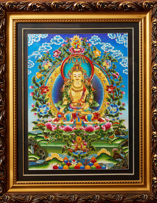 Ksitigarbha Bodhisattva Filigree Cloisonné Thangka