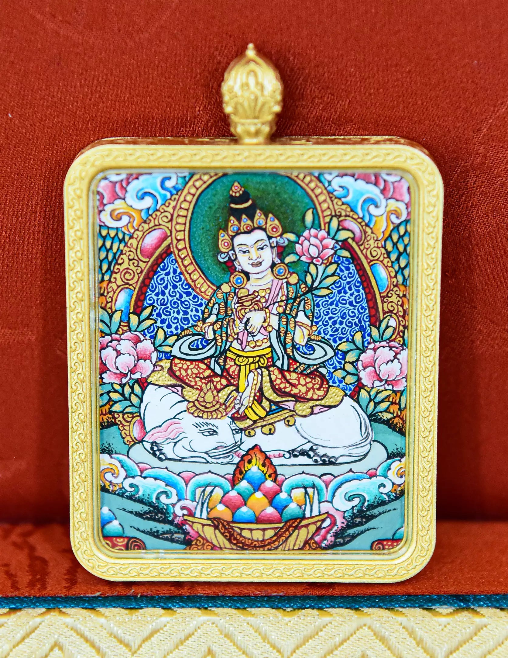 Samantabhadra buddha Thangka/ Pendant/ Locket/ Necklace/ Portable/ GauBOX/ Buddha amulet/ Carry-on/ Travel friendly