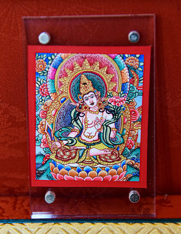 Akasagarbha buddha Bodhi leaf Thangka Pendant/ Locket/ Necklace/ Portable/ GauBOX/ Buddha amulet/ Carry-on/ Travel friendly