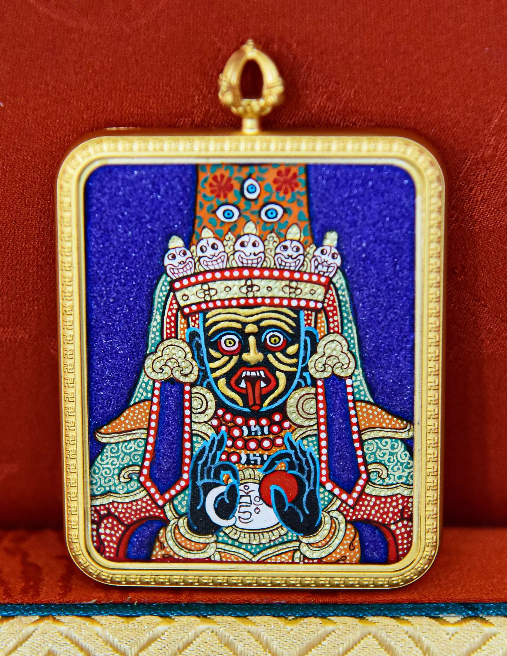 Zakiram Rough Mineral Sand Thangka/ Pendant/ Locket/ Necklace/ Portable/ GauBOX/ Buddha amulet/ Carry-on/ Travel friendly