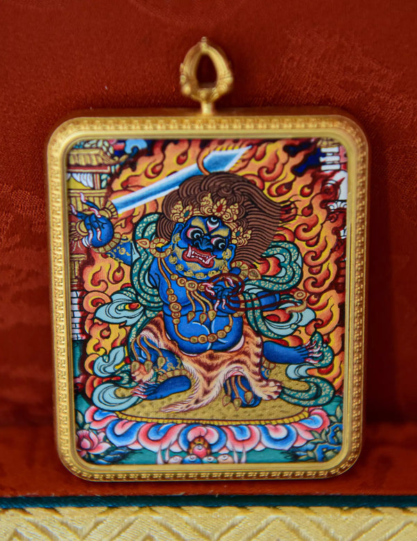 Acalanatha Thangka Pendant/ Locket/ Necklace/ Portable/ GauBOX/ Buddha amulet/ Carry-on/ Travel friendly