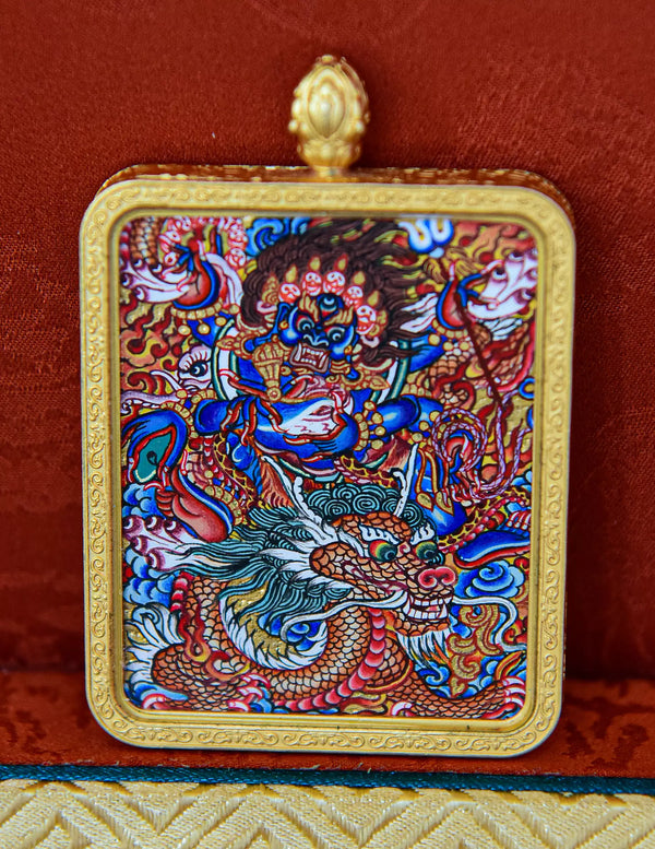 Mahakala thangka/ Pendant/ Locket/ Necklace/ Portable/ GauBOX/ Buddha amulet/ Carry-on/ Travel friendly