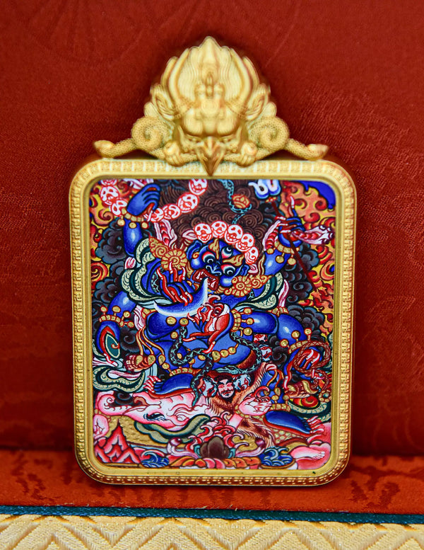 Mahakala thangka/ Pendant/ Locket/ Necklace/ Portable/ GauBOX/ Buddha amulet/ Carry-on/ Travel friendly