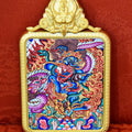 Black Jambhala Thangka Pendant Purple