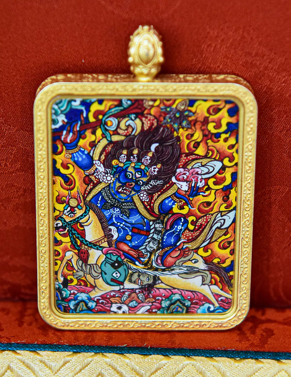 Goddess palden Lhamo Thangka Pendant/ Locket/ Necklace/ Portable/ GauBOX/ Buddha amulet/ Carry-on/ Travel friendly