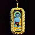 Medicine Buddha TsaTsa Thangka Pendant Long
